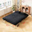 Fauteuil convertible 55 en velours noir. Lit réglable. Cadre en métal pour le bureau. Tissu doux. 73,65 po Profondeur. 55,74 de largeur. 14,02 po. 68,98 lb Lit en velours avec coussin 55 po-502185606