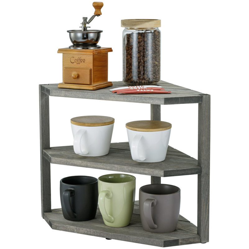 Solid + Manufactured Wood Cabinet Shelving Rack
