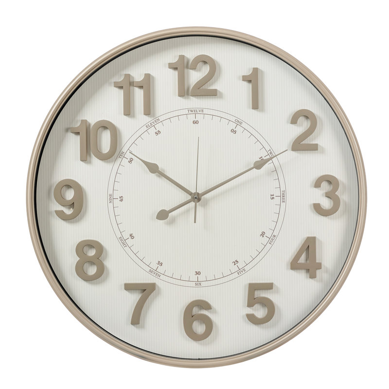 Analog Wall Clock, Taupe