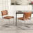 Marlow 19.3" H Mid-Century Modern Tufted Faux Leather Side Dining Chair with Steel Frame-353112185-375947237
