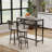 3 Pieces Bar Table And Chairs Set, Rectangle Table And 2 Chairs With Metal Legs-422684619