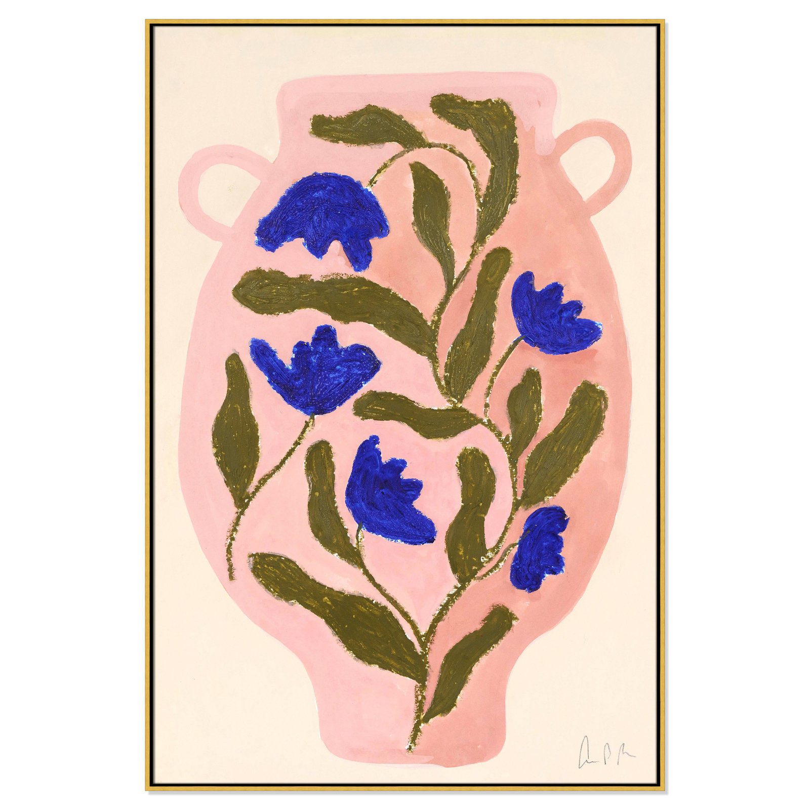 Vase No. 01 Print by Camilla Bergqvist, Gold, 61.5" H x 41.5" W