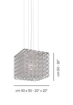 Giogali 3 - Light Chandelier, 20" H x 20" W x 20" D, Glossy Chrome, White