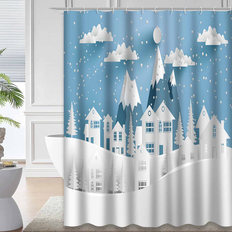 Rideau de douche Winter Forest House, L 72 po x l 72 po
