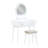 White Vanity Dresser With Mirror, Stool, Storage Drawers, And LED Light Set | Gift Idea-101789345