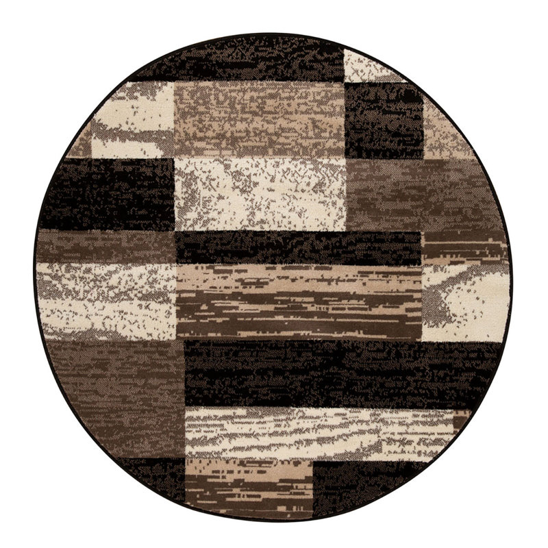 Tapis 5 pi chocolat résistant aux taches, Rond 5 pi