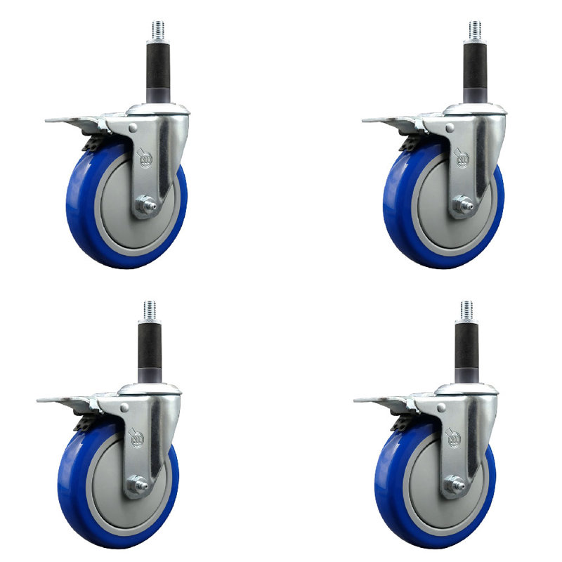 Jeu de roulettes extensibles 5 pouces 1 po, Bleu
