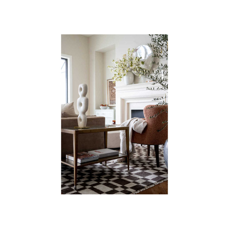 Koskinen Hand Knotted Wool Area Rug, Rectangle 6' x 9'