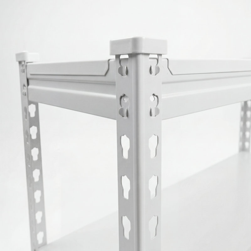Étagère de rangement robuste à 4 niveaux sans boulons, étagère utilitaire moderne très large (H 60 po x l 36 po x P 12 po) - Blanc
