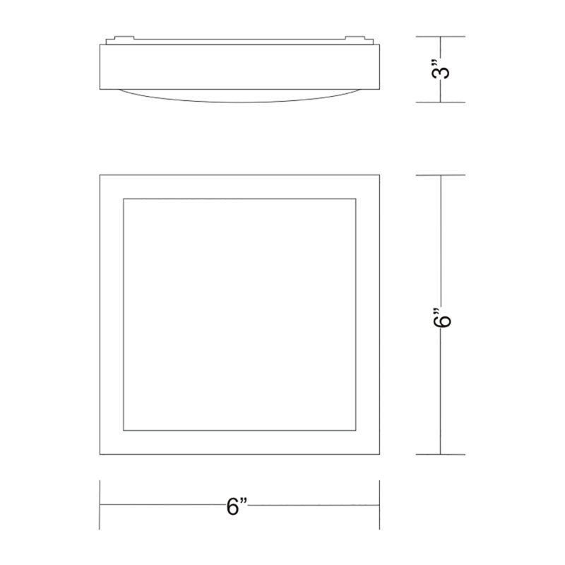 Flat Q 2-Light 11.75" Flush Mount, 6" H x 6" W x 3" D