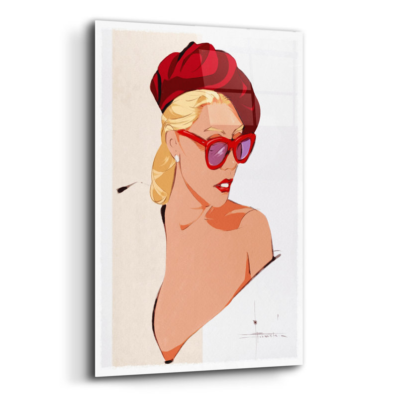 " Ruby Beret " by TM Borenstein, 16" H x 12" W x 0.13" D