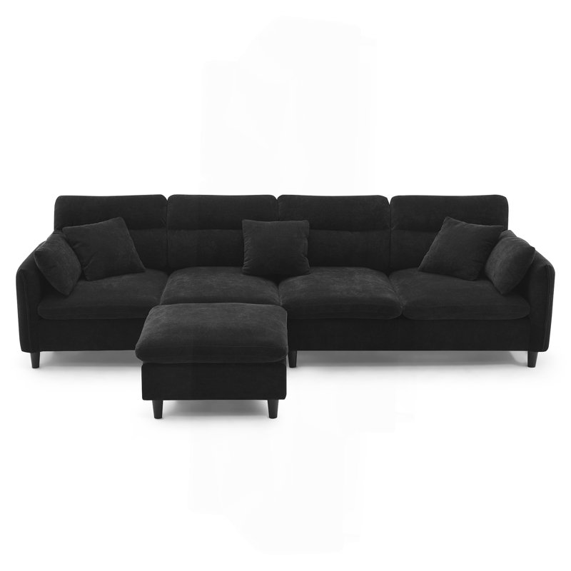 Canapé modulaire convertible 110 * 62 ", Chenille noir