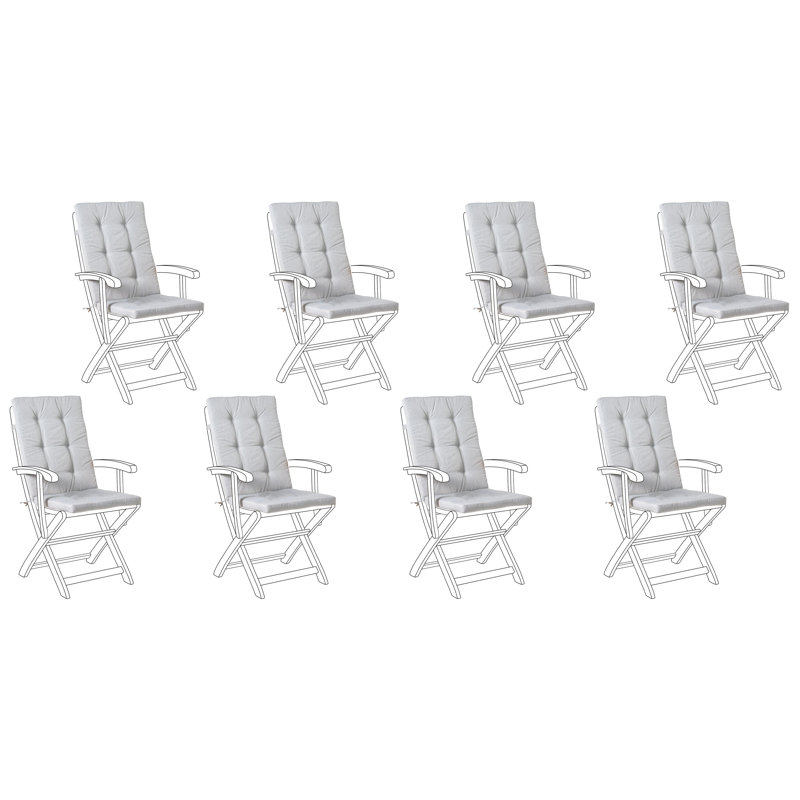 Set of 8 Back/Seat Cushions MAUI PREMIUM, Grey