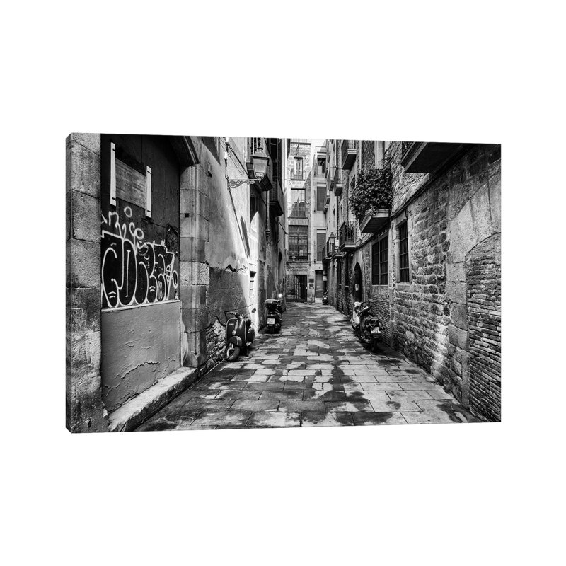 Old Town Of Barcelona Spain by Mikolaj Gospodarek - Wrapped Canvas Print, 20.32 cm H x 30.48 cm W
