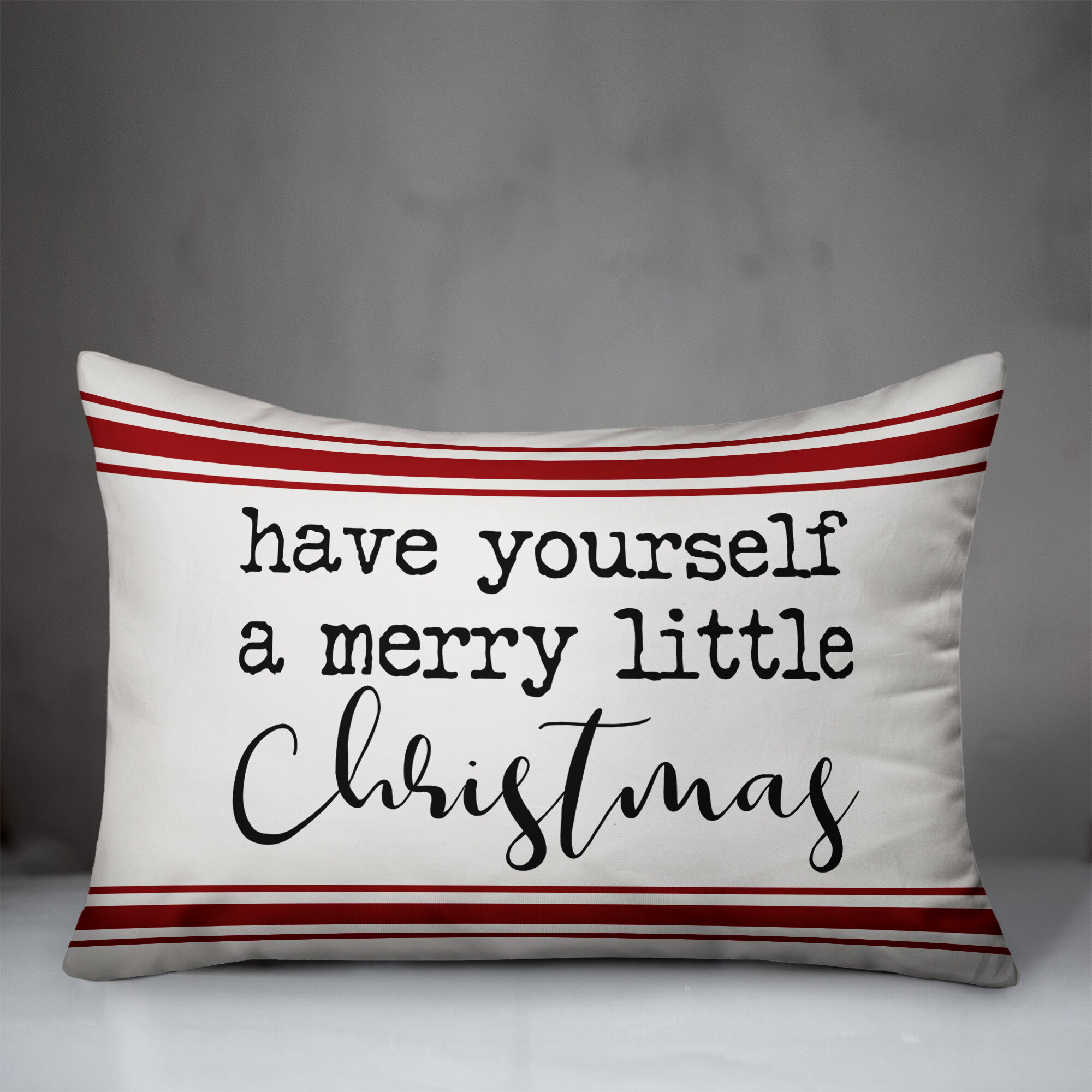 Indoor Skyline Christmas Lumbar Pillow Rectangular Throw Pillow