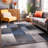 Damarus Geometric Blue/Ivory/Gray Area Rug-1235982932
