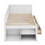 Lit de jour simple avec 4 tiroirs et tablettes de rangement, cadre de lit plateforme en bois avec tête de lit en L, lit d'angle-111445216