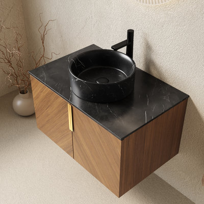 Kyler 30" Wall-Mounted Bathroom Vanity with Sink & Sintered Stone Countertop