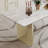 Faux Marble Top Metal Base Dining Table-481978068