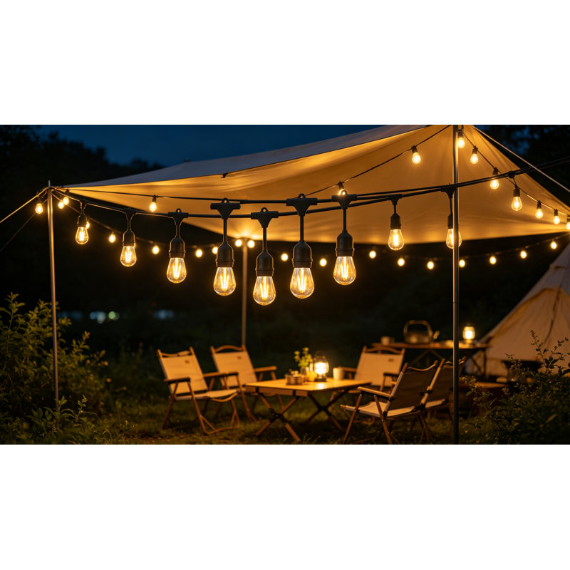 75FT Outdoor String Lights, 24 S14 LED Bulbs, IP65 Dimmable Warm White
