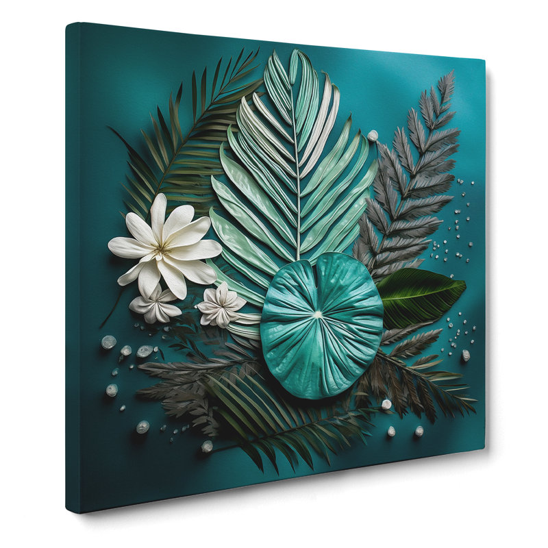 Palm Leaf - Wrapped Canvas, 50cm H x 50cm W x 3cm D