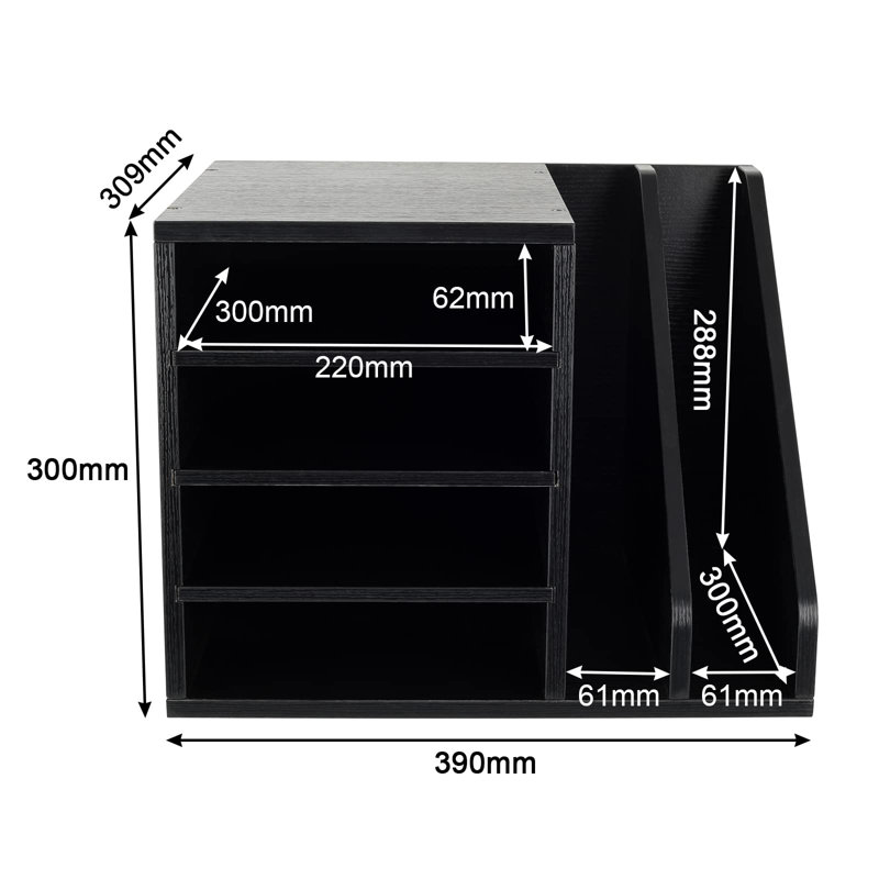 Munha Manufactured Wood Magazine Holder, Black