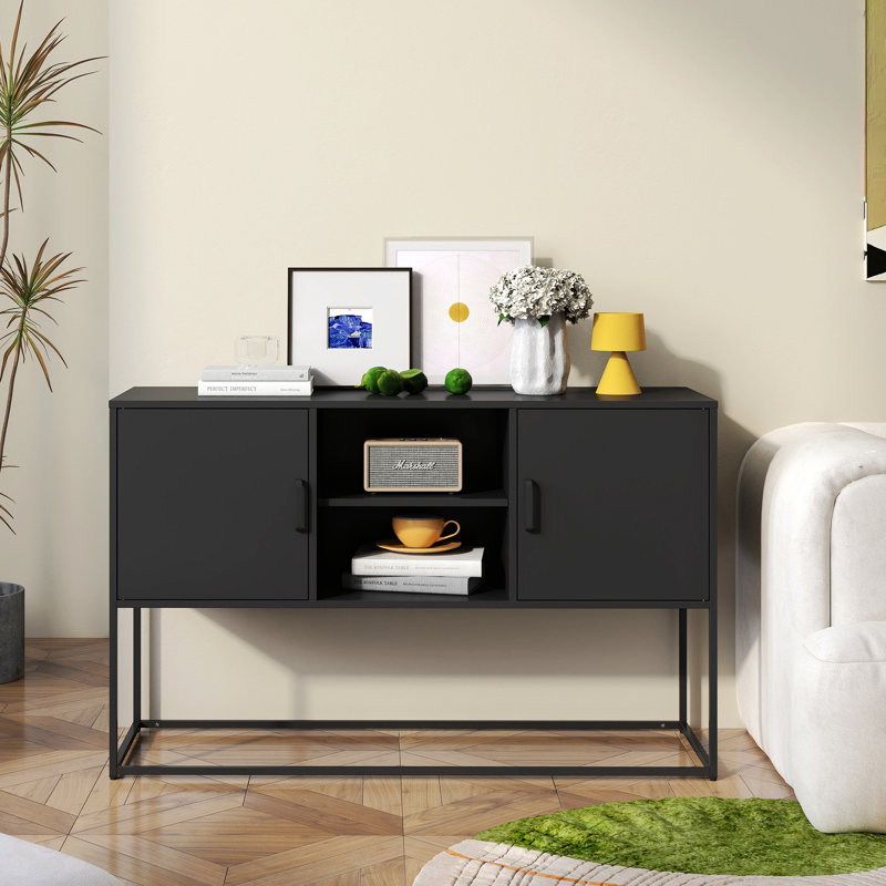Armoire de rangement 47 po pour salon, Noir