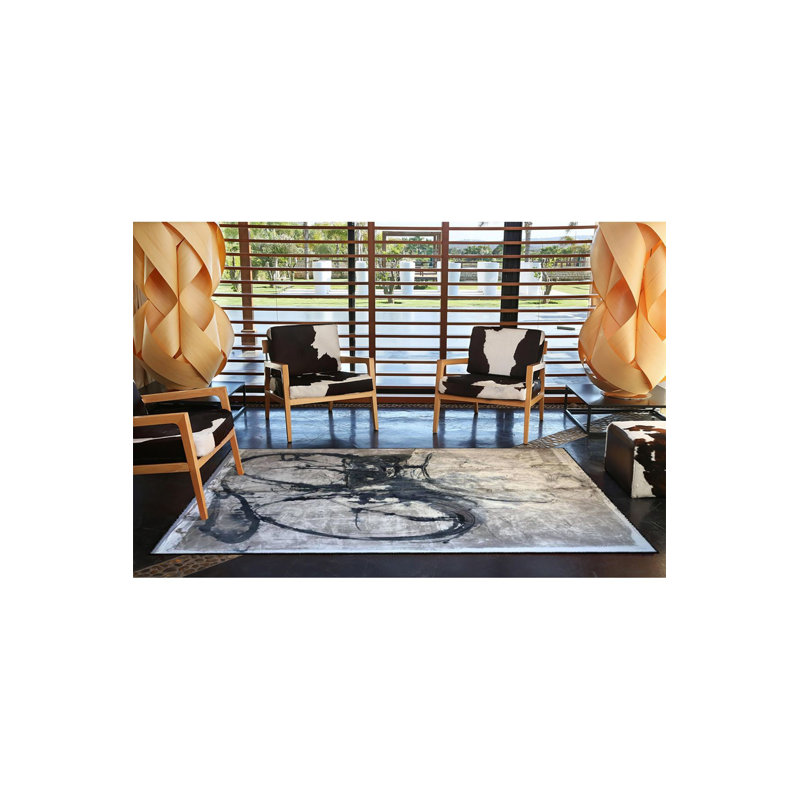 Tapis tissé à base de bicyclette et tapis lavable, Carré 3 pi 3 po