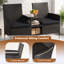 Banc 2 places en osier de patio avec table d'appoint en verre intégrée et 2 tablettes de rangement-177790505