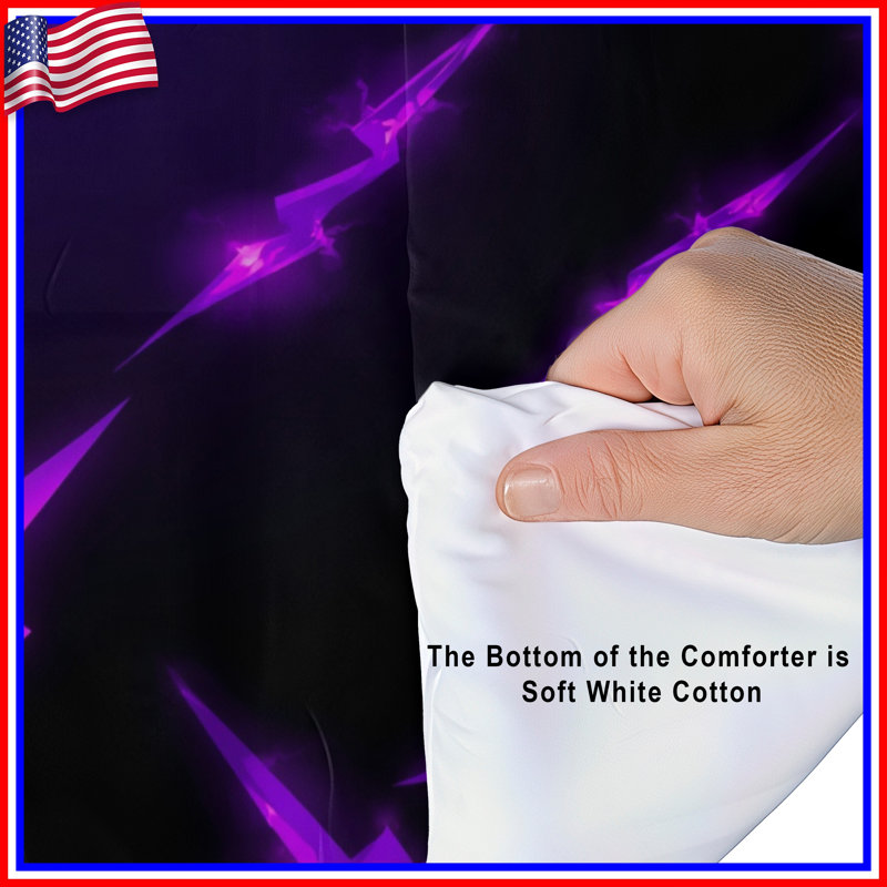 Purple Lightning Bolts Comforter, Twin Extra Long