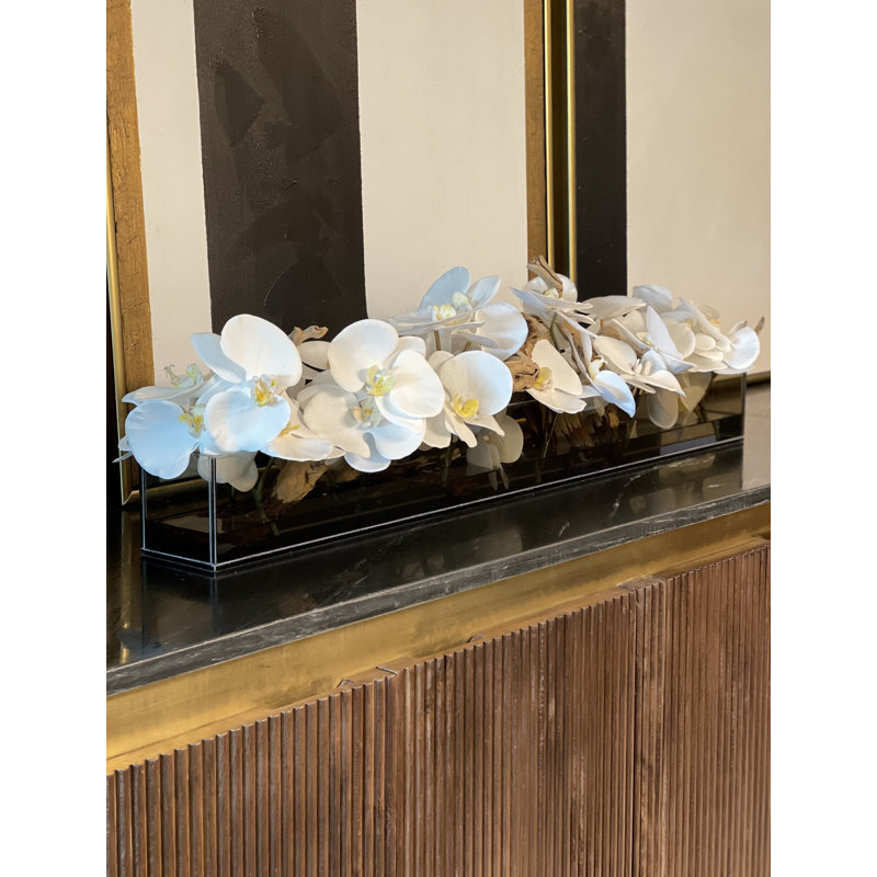 Orchids Arrangement in Planter, 36″L x 4″W x 4″H