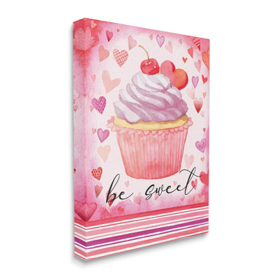 Be Be Romantic Hearts Cupcake par ND Art - impression sur toile tendue