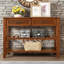 Console de style Mid-Century avec 2 tiroirs de rangement et 2 tablettes à niveaux-129228988