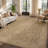 Oriental Medallion UV Resistant Woven Indoor / Outdoor Area Rug Tan-226571292-227928347