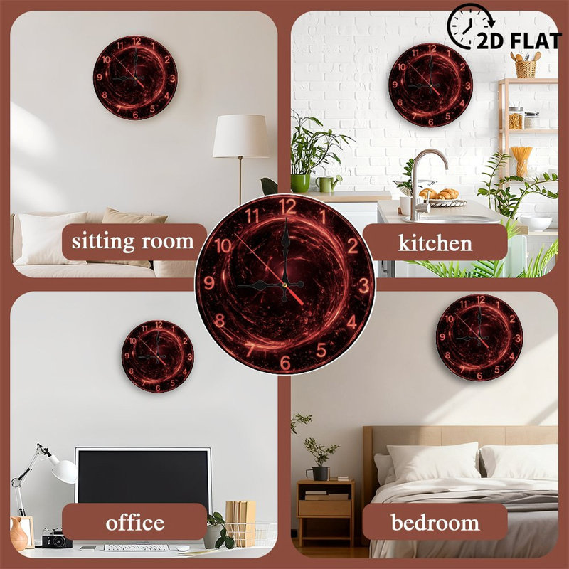 Horloge avec vortex d'énergie rouge