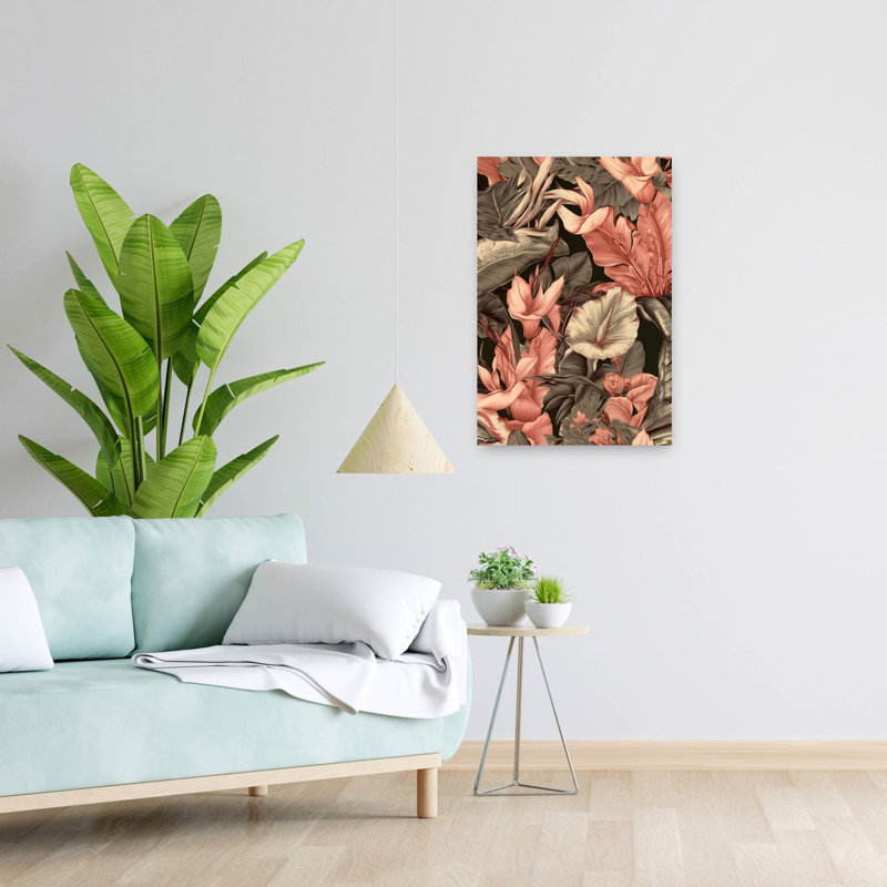 «Elegant Tropical Bloom», art mural lys, H 24 po x l 16 po
