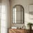 Decorative Windowpane Metal & Wood Frame Wall Mirror for Bathroom or Vanity Table - Modern Functional Large Mirror for Entryway Display - 43", Black