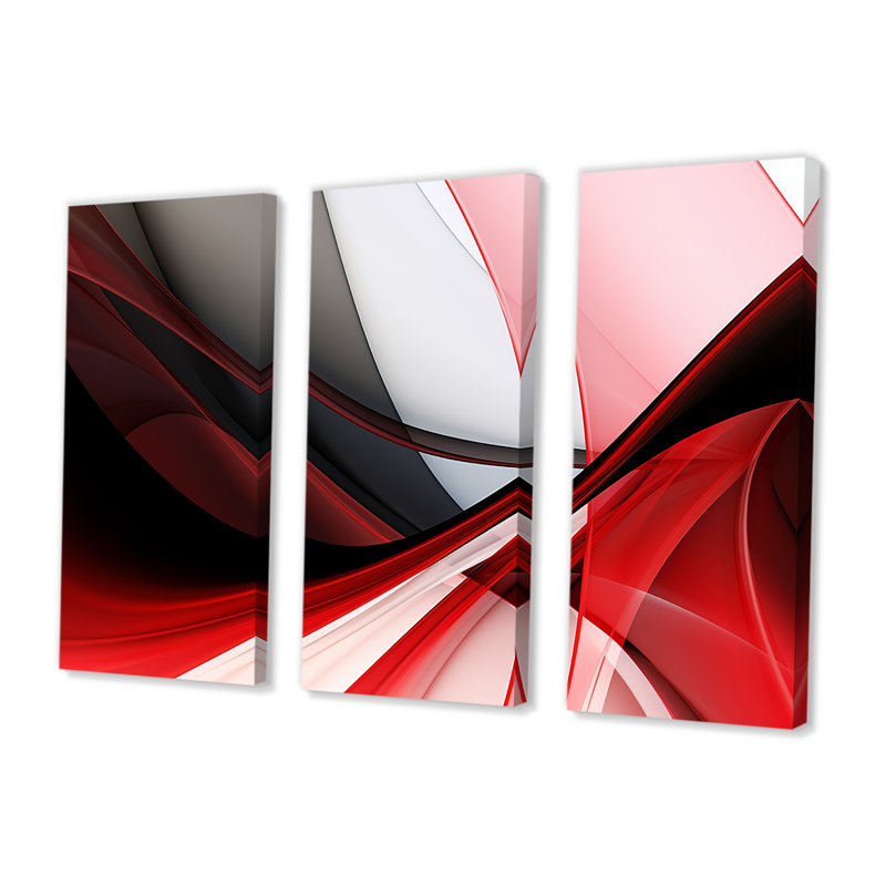 Ensemble d'art mural abstrait «Modern Tides», H 28 po x l 36 po x P 1 po, Toile tendue