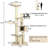 197 Cm Tall Cat Tree Multi-Level Wooden Cat Tower Activity Center W/ Top Perch-21963102