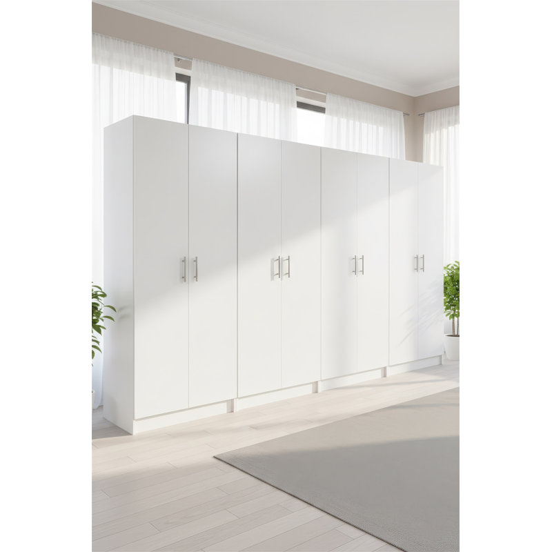 Modex White Multi-Purpose Utility Storage Cabinet (4-Piece Set), White