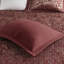 Ensemble de couvre-lit luxueux en jacquard bourgogne 5 pièces avec coussins - Très grand