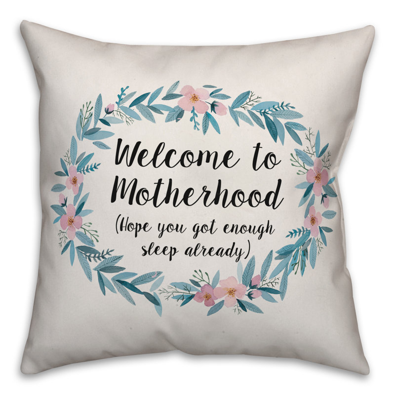  Coussin Welcome to Motherernal, 18 po x 18 po, Pas de bourre