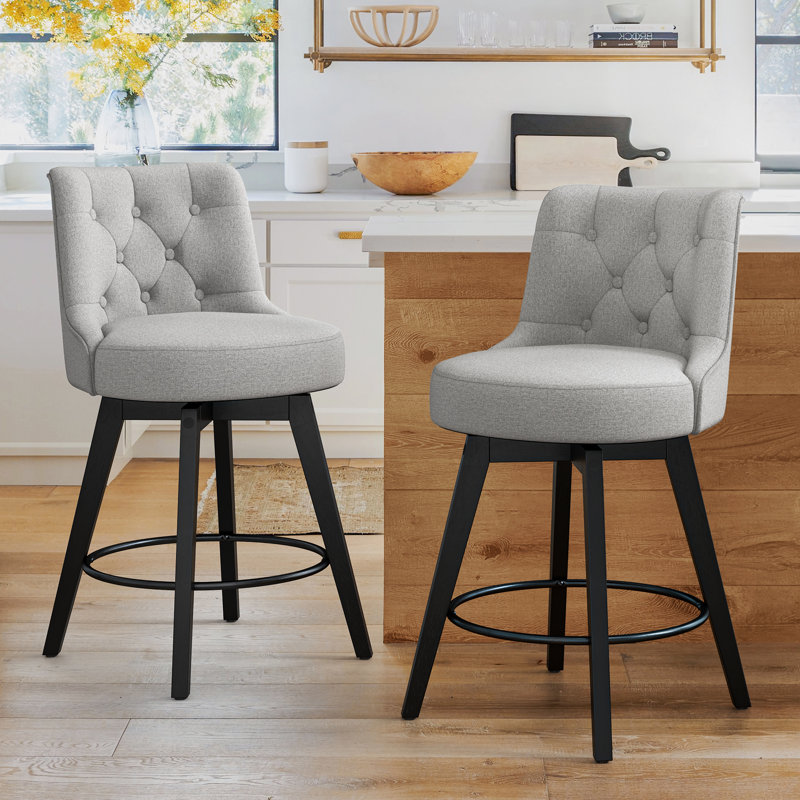 Tabouret de comptoir pivotant 26,7 po Arleine, Gris