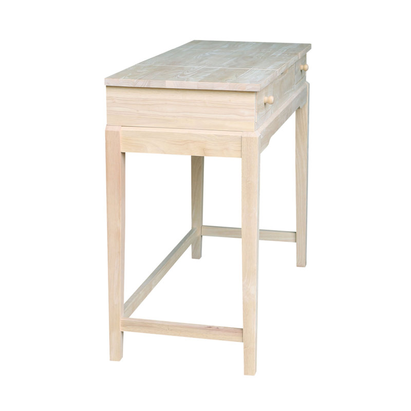 Coiffeuse en bois massif avec miroir Andalusia, Brut