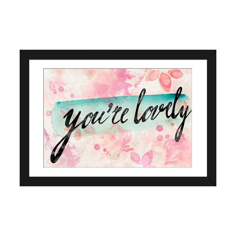 « you is jolie », impression sur toile, H 24 po x l 32 po x P 1 po, Papier d'art encadré noir, Blanc