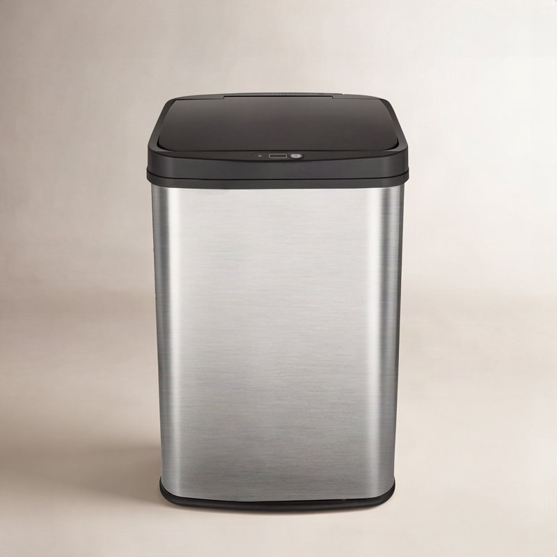 Nine Stars 13.2 Gallon Stainless Steel Motion Sensor Trash Can, Noir