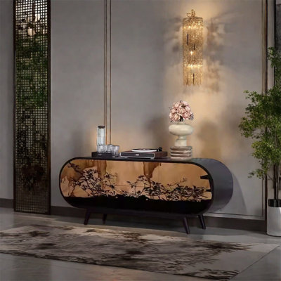 Buffet en bois de noyer avec portes et tiroirs