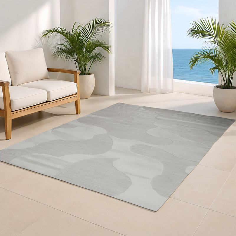Tapis gris abstrait intérieur et extérieur, Rectangulaire 2 pi x 3 pi