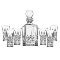 Oakmont Engraved Devonshire Crystal Liquor Decanter