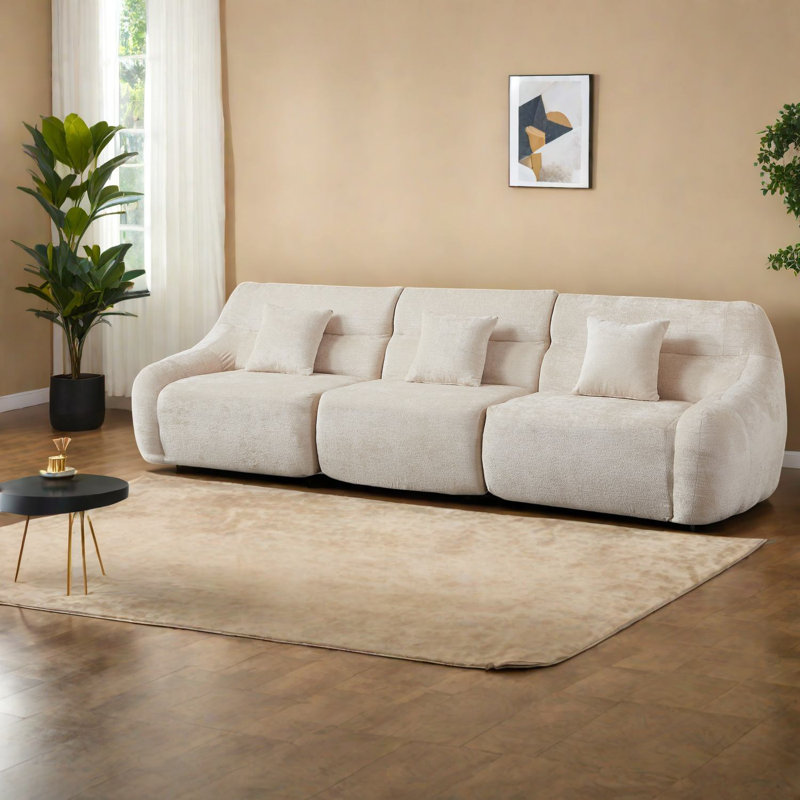 Canapé modulaire spacieux et spacieux, tissu chenille, design incurvé élégant pour la maison